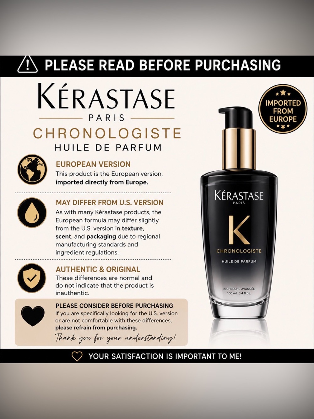 Kerastase CHRONOLOGISTE hair oil OIL 3.38 Oz/100 ml